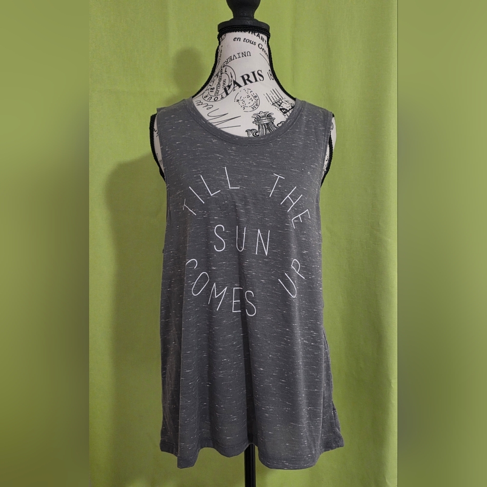 American Eagle Outfitters Charcoal Graphic Tank Top